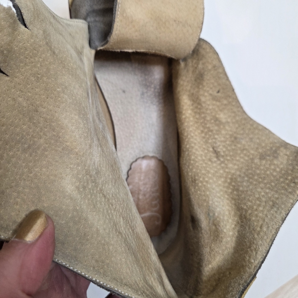 Handmade Grey And Yellow Ankle Boots Size 9 - Picture 9 of 11
